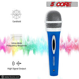 5 CORE 2 Pack Handheld Microphone Unidirectional Vocal Dynamic Cardioid Mic with Detachable 10ft XLR Cable, Clip, Mesh Grille & ON/Off Switch Suited for Speakers, Amp, Karaoke Singing Get in Pair