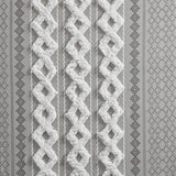 Imani Cotton Printed Curtain Panel with Chenille Stripe and Lining