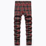 Mens Casual Pants Slim Fit Stretch Pants for Men Plaid Dress Pants