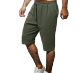 Men's Cotton Linen Drawstring Sports Straight Loose Shorts