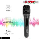 5 CORE Karaoke Microphone Dynamic Vocal Handheld Mic Pair Cardioid Unidirectional Microfono w On and Off Switch Includes XLR Audio Cable Mic Holder - PM 286 2 PCS