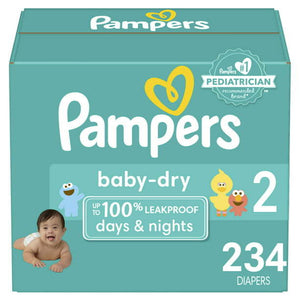 Pampers Baby-Dry Diapers Size 2, 234 Count