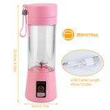 Portable Juicer Blender USB Rechargeable Juicer Cup Fruit Baby Food Mixing Machine with 6 Blades Powerful Motor