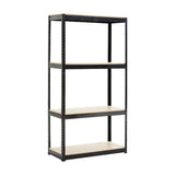 Storage Rack Shelving Unit Storage Shelf Steel Garage Utility Rack 4-Shelf Adjustable Shelves Heavy Duty Display Stand for Books; Kitchenware; Tools Bolt-Free Assembly 31.49"x 14.47"x 59' (Black)