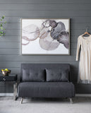 47" x 35.5" Large Modern Oil Painting, Hand Painted Abstract Gray Brown Watercolor Texture