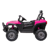 12V Electric Motorized Off-Road Vehicle, 2.4G Remote Control Kids Ride On Car, Head/Rear Lights, Music, Rear Spring Suspension,Rose red