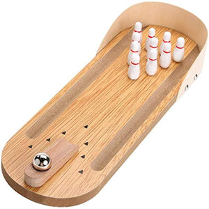 Table Top Mini Bowling Game Set-Tabletop Wooden Board Mini Arcade Desktop Tiny Bowling Shooting Alley Office Desk Stress Relief Gadgets Small Finger Toys Fun Gag Gifts for MenWomen Kids Teens Boys