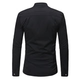 Mens Slim Fit Long Sleeve Tuxedo Dress Shirts Prom Performing Shirts