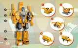 5 in 1 Dinosaur Transforming Robot Toys Set;  Magnetic Assemble into Emulation 14.5 inches Large Robot Figures;  5 Construction Trucks & Dinosaurs for Boys;  Kids Ages 3 and Up