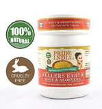 Pride Of India - Fuller's Earth Indian Clay Face Mask Powder w/Rose & Aloevera, Half Pound Jar, 100% Natural