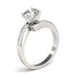 14k White Gold Bypass Round Pronged Diamond Engagement Ring (1 5/8 cttw)