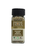 Pride of India – Fennel Seed Whole – Gourmet Spice – Fresh & Aromatic – Mouth Freshener – GMO/Gluten Free – Flavoring for bakes, meat & more – Easy to Use – 1.7 oz. Small Dual Sifter Bottle