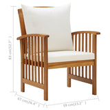 5 Piece Patio Lounge Set with Cushions Solid Acacia Wood