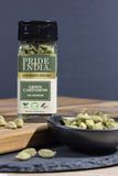 Pride of India – Green Cardamom Whole – Gourmet & Aromatic Spice – Flavoring agent for bakes/teas/drinks & more – Full Bodied Green Pods – 1.6 oz. Small Dual Sifter Bottle