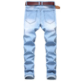 Mens Jeans Stretch Straight Fit Denim Pants