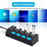 USB HUB 2.0 HUB Multi USB Splitter 4 7 Ports Expander Multiple USB 2 Hab No Power Adapter USB Hub With Independent Switch For PC