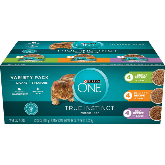 Purina One True Instinct Variety Pack Chicken Wet Cat Food 3 oz Can