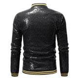 Mens Stylish Gold Sequined Jacket Prom Coats