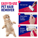 Pet Hair Remover - Reusable Cat and Dog Hair Remover for Furniture; Couch; Carpet; Car Seats and Bedding; pet grooming; Portable; Multi-Surface Lint Roller & Animal Fur Removal Tool