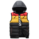 Mens Padded Vest Slim Fit Sleeveless Removable Cap Waistcoat