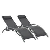 (Only for Pickup)Reclining Sun Lounger Set (Set of 2)