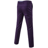 Mens Classic Slim Fit Stretch Flat Front Slacks Dress Pants