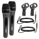 5 CORE Karaoke Microphone Dynamic Vocal Handheld Mic Pair Cardioid Unidirectional Microfono w On and Off Switch Includes XLR Audio Cable Mic Holder - PM 286 2 PCS