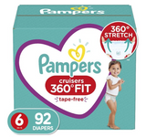 Pampers Cruisers Comfortable Diapers - Size 6, 92 Count