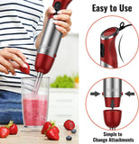 KOIOS 5-in-1 Hand Immersion Blender, 1000W 12 Speed with Turbo Mode Handheld Blender, Copper Motor Stainless Steel Blade Stick Blender,600ml Mixing Beaker,500ml Food Processor, Whisk, Milk Frother