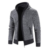 Mens Hooded Knitted Outwears Casual Zipper Cardigan Coat