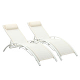 (Only for Pickup)Reclining Sun Lounger Set (Set of 2)