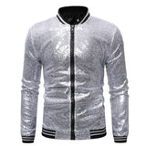 Mens Stylish Gold Sequined Jacket Prom Coats