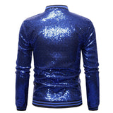 Mens Stylish Gold Sequined Jacket Prom Coats