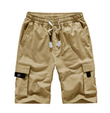 Mens Elastic Waist Cargo Shorts Relaxed Fit Work Shorts