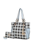 Yale Checkered Tote Bag with Wallet