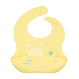 Baby Cartoon Animal Print Food Grade Multi-Adjustable Silicone Bibs