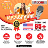 5 CORE Karaoke Microphone Dynamic Vocal Handheld Mic Cardioid Unidirectional Microfono w On and Off Switch Includes XLR Audio Cable Mic Holder PM 817 CH