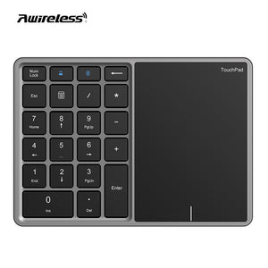 Numeric Keyboard With Touchpad Bluetooth Keypad 2.4G Wireless Numer Pad Rechargable For Android Windows IOS Laptop Tablet