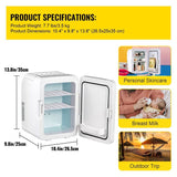 Portable Cooler Compact Mini Refrigerator For Bedroom Office Car Boat Dorm Skincare