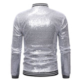 Mens Stylish Gold Sequined Jacket Prom Coats