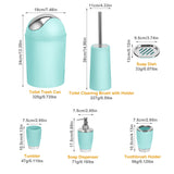 Bathroom Accessories Set 6 Pcs Bathroom Set Ensemble Complete Soap Dispenser Toothbrush Holder