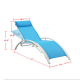 (Only for Pickup)Reclining Sun Lounger Set (Set of 2)