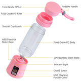 Portable Juicer Blender USB Rechargeable Juicer Cup Fruit Baby Food Mixing Machine with 6 Blades Powerful Motor