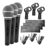 5 CORE 3 Pack Professional Dynamic Vocal Microphone Neodymium Cardioid Unidirectional Handheld Mic for Speakers, Karaoke W/Steel Mesh Grille, ON/Off Switch w/16ft Detachable Cable, Bag Get in Bulk