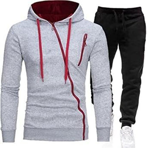 Mens 2 Piece Tracksuit Zipper Hoodie Pants Sport Suit Long Sleeve Stylish Casual Athletic Tracksuits