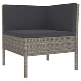 10 Piece Patio Lounge Set with Cushions Poly Rattan Gray