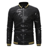 Mens Stylish Gold Sequined Jacket Prom Coats