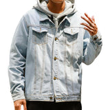 Mens Blue Denim Jacket Regular Fit Cotton Trucker Coat