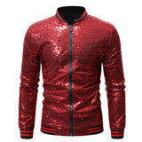 Mens Stylish Gold Sequined Jacket Prom Coats