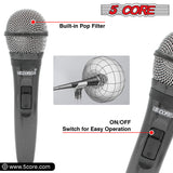 5 CORE Karaoke Microphone Dynamic Vocal Handheld Mic Cardioid Unidirectional Microfono w On and Off Switch Includes XLR Audio Cable Mic Holder PM 600